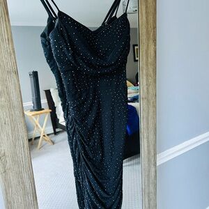 Elegant Black Studded Dress